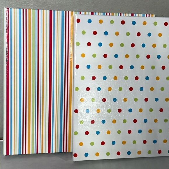 Stripes and Dots set of 2 Scrapbook Album 10 Pages 7”x7” NEW - Picture 2 of 6